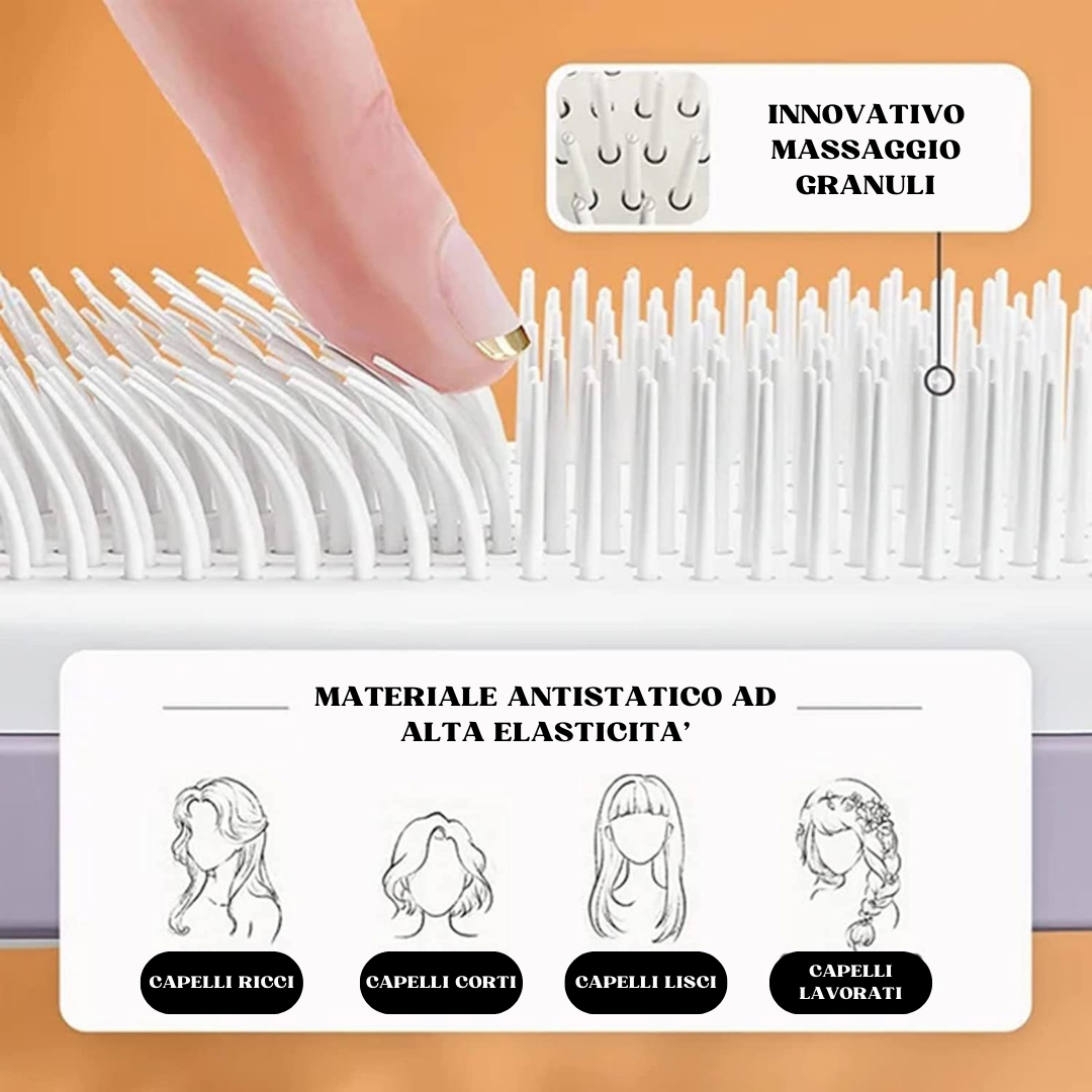 Brosse de massage antistatique autonettoyante